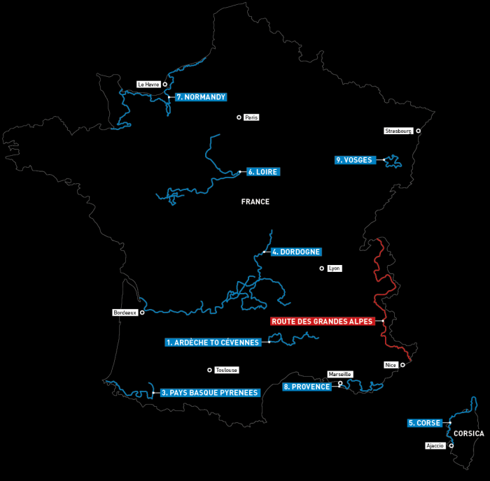 Motorcycle routes in France